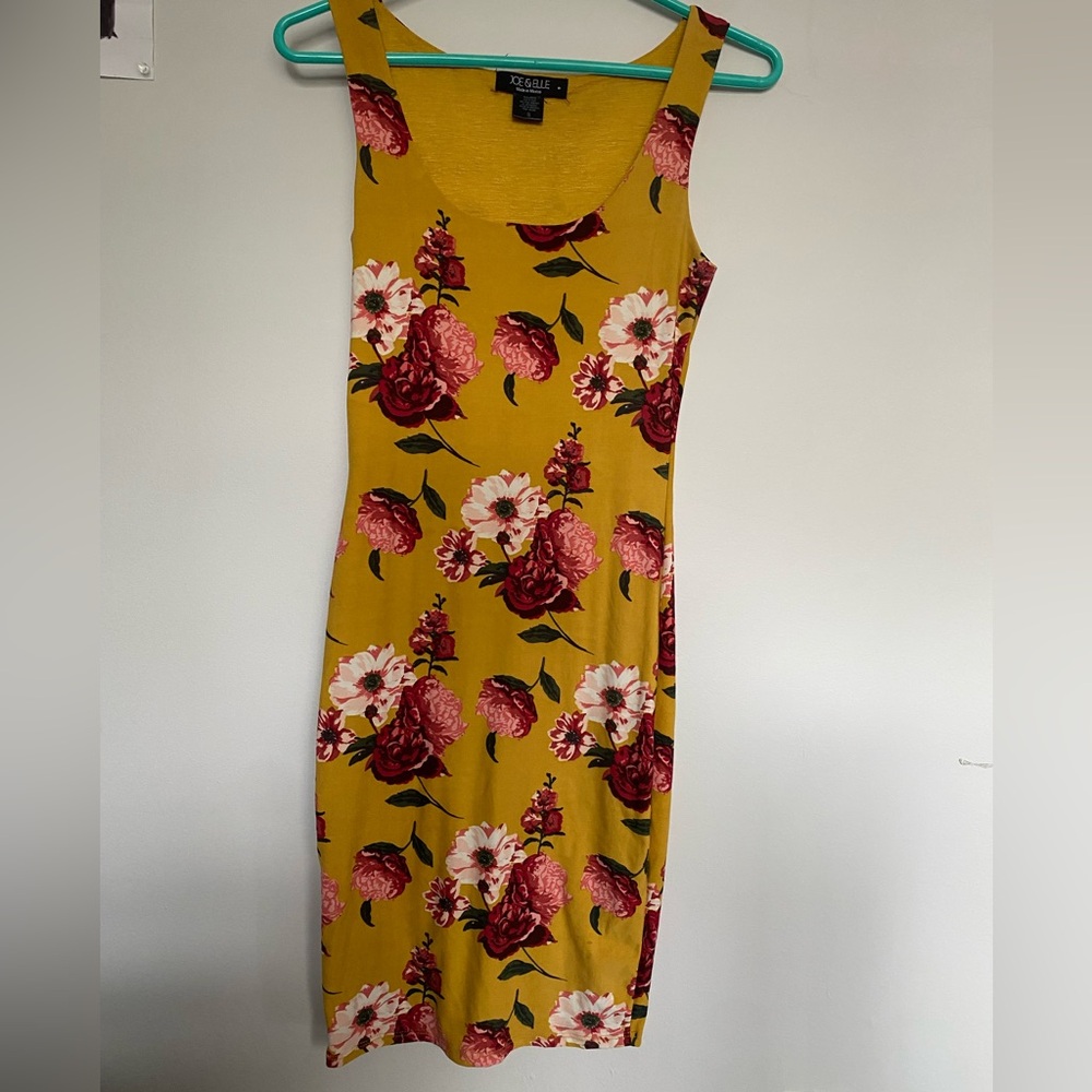 Joe & Elle Yellow Floral Midi Dress